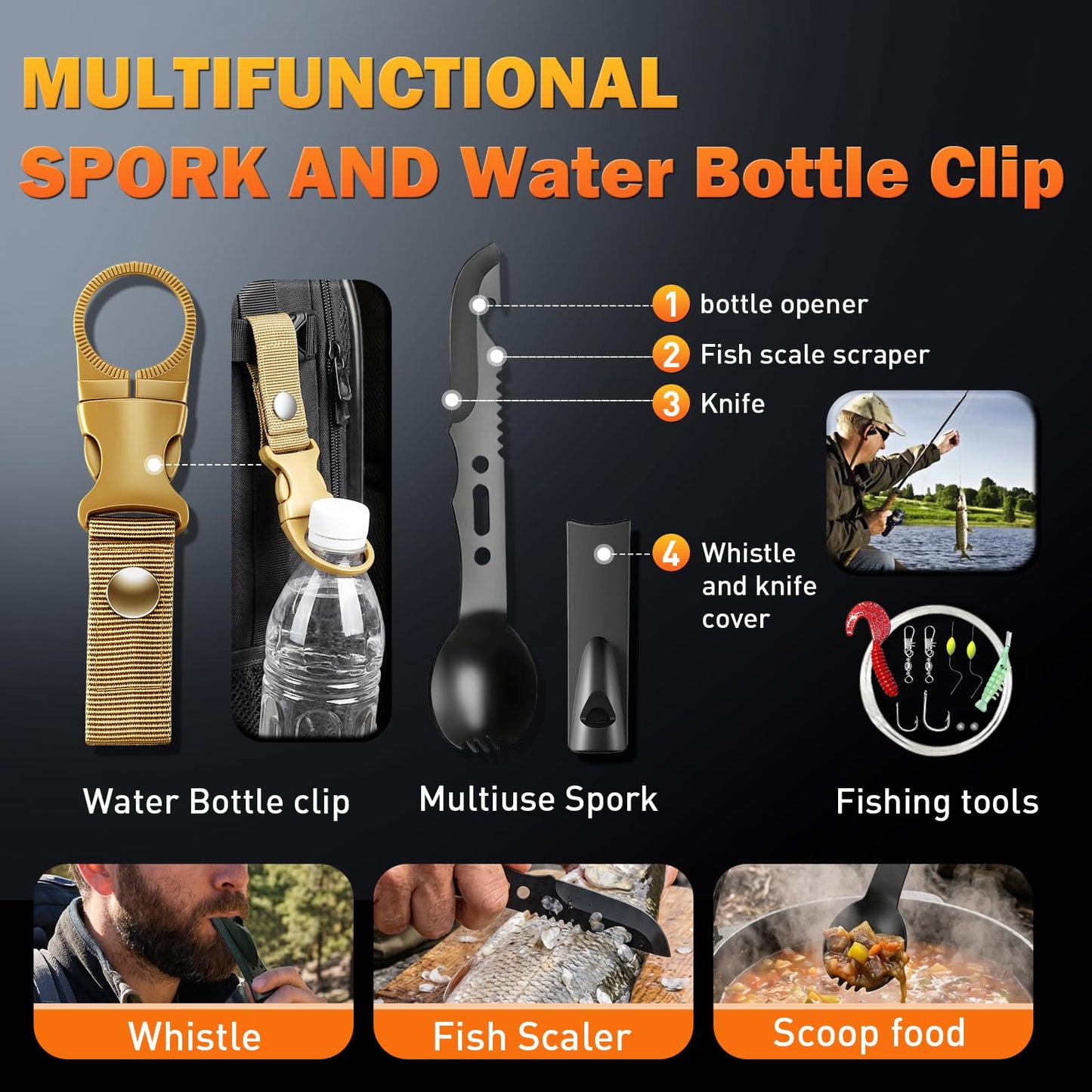 Survival Gear Kit for Men: 27-in-1 Complete Tools & Camping Accessories for Hiking, Fishing, Emergency | The for Husband, Dad, Boyfriend