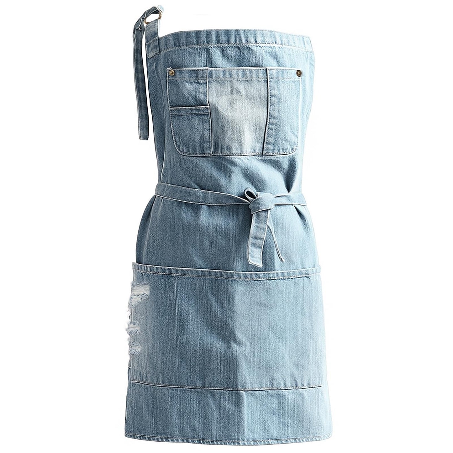 Jowcud Denim Apron With 5 Pockets for Cooking Kitchens,Hairstylist Aprons for Women Men,Adjustable Bib Jean Apron for Arts Gardening Cafes Bars Work