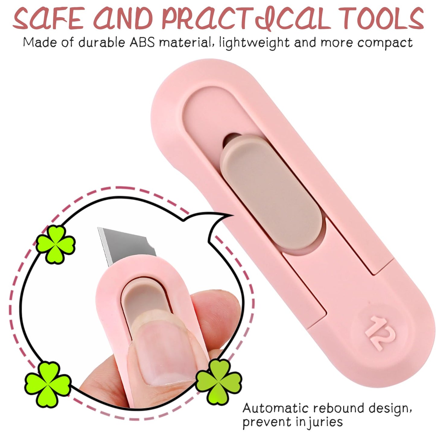 20 PSC Box Cutter,Retractable Box Opener, Package Opener, Easy Slide Retractable Cute Utility Knife For Opening Daily Express Boxes, Envelopes, Packages, Paper tapes and more