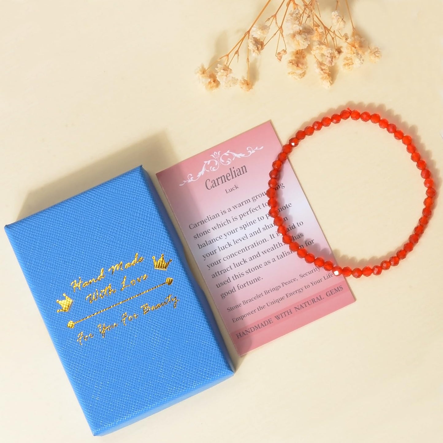 MASSIVE BEADS Natural Genuine Gemstone Beads Healing Crystal Chakra Reiki Jewelry Faceted Round Beads Bracelets (Carnelian, 3mm)