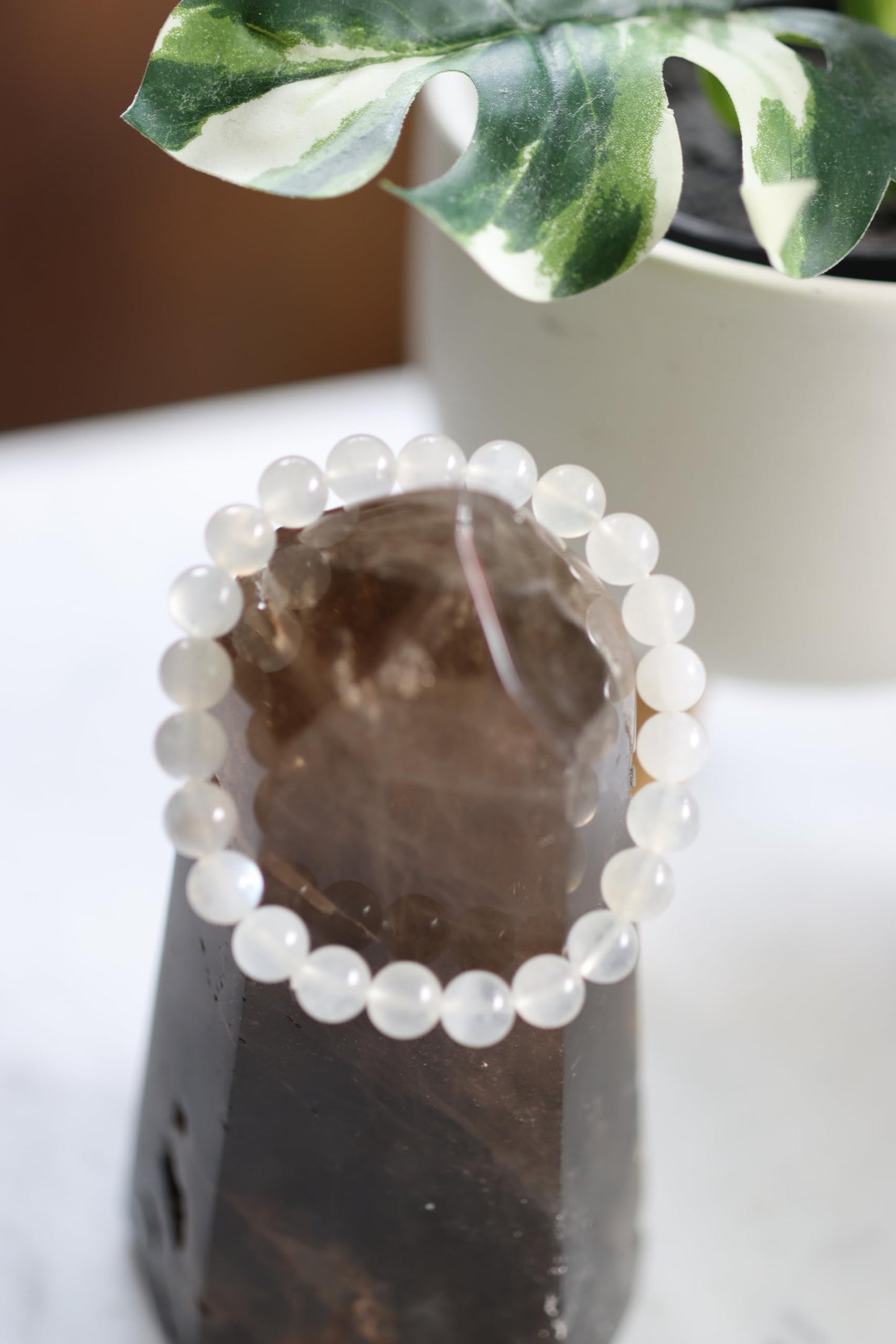 The Vida Handmade AAA+ Quality Crystal Stretch Elastic Bracelet - Nature Gemstone - Jewelry Gift - Holiday Gift - For Women & Men (Moonstone)