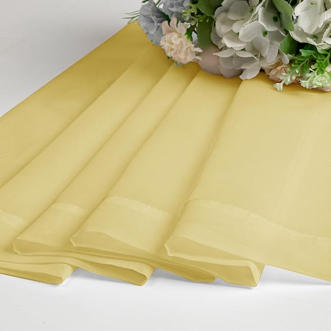 Lecloud Yellow Sheer Curtains 84 Inches Long 2 Panels, Light Filtering Voile Window Curtains for Bedroom Living Room, Dual Rod Pocket Semi Sheer Window Treatments, 40 W x 84 L Inches