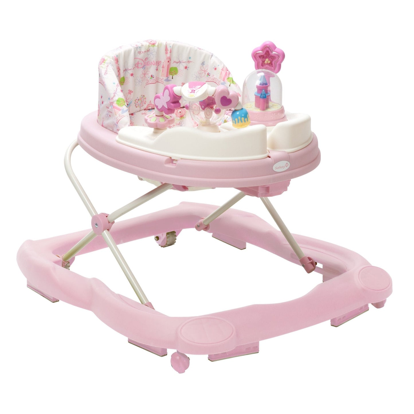 Disney Baby Princess Walker with Wheels, Pink Baby Walkers and Activity Center for Infants