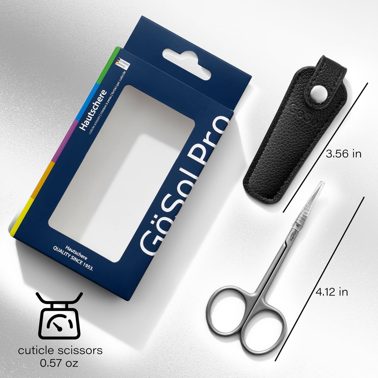 GöSol Cuticle Scissors Russian-Style Ultra Fine Curved Professional Cuticle Scissors 420 Stainless Steel, Precision Pointed Tip Grooming Scissors for Dead Skin; Eyebrow; Eyelash, Includes Leather Case