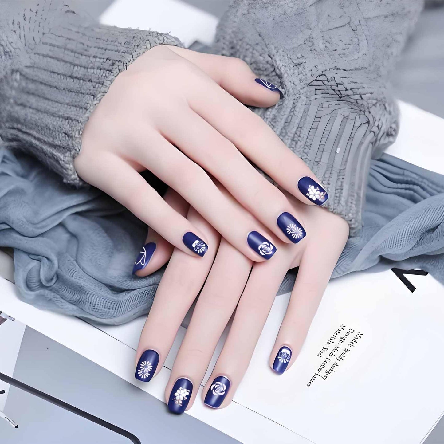 KSOPUERT Nail Art Flower Stamp Pen Set Nail DIY Art Dotting Tools Different Design Stamping Nail Decoration Kits for Women (19PCS)