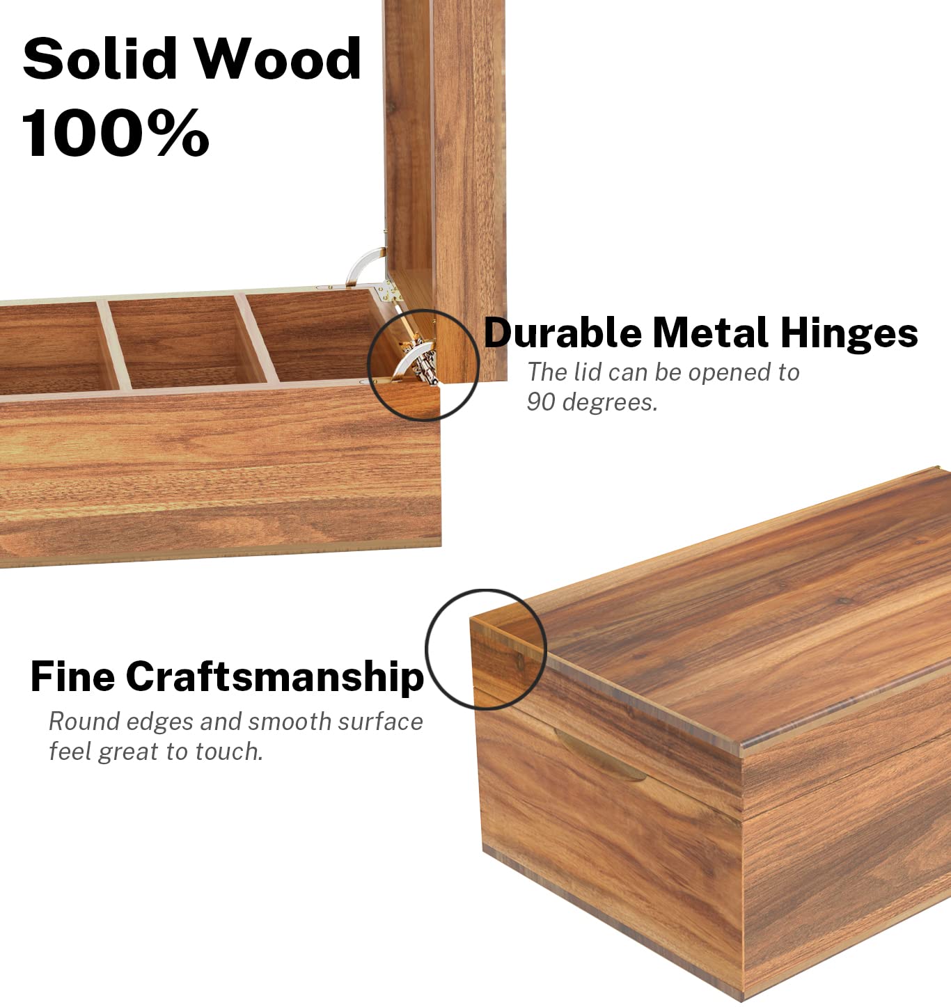 Neando 3x5 Index Card Organizer Box with Lid – Acacia Wood Note Card Holder with 200 Cards & 20 Dividers, Holds 600 Cards, 4 Compartments, Magnetic Closure – Desktop Storage for Study, Office, Recipes