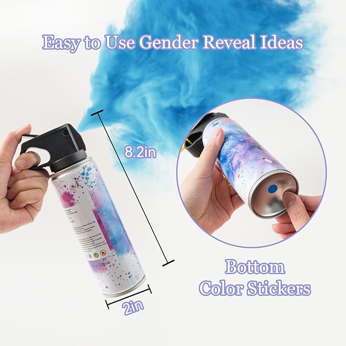 Gender Reveal Fire Extinguisher for Boys, 100% Biodegradable Baby Boy Reveal Party Decorations, Ideal for Exciting Gender Reveal Blue Smoke(4PCS)