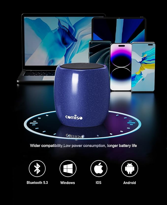 Small Speaker, Bluetooth Speaker with 360°HD Stereo Sound and Robust Bass, Mini Speakers with Hands-Free Call, IP67 Waterproof, Portable Speakers for Shower, Room, Car, Trip, Ideal Gift for Men, Women