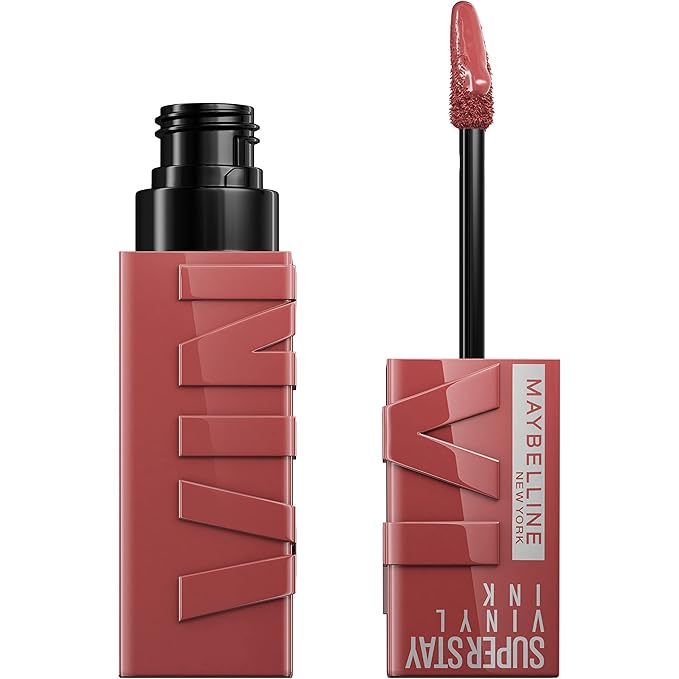 MAYBELLINE Super Stay Vinyl Ink Longwear No-Budge Liquid Lipcolor Makeup Bundle with Cranberry Red 0.14 fl oz and Pink 0.14 fl oz