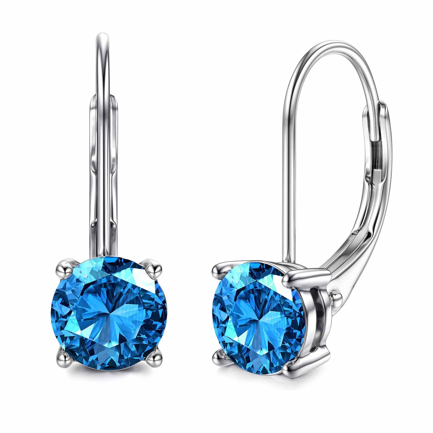 Blahanna Moissanite Earrings,1.0ct-2.0ct D Color Brilliant Round Cut Earrings S925 Sterling Silver Dangle Earrings Moissanite Leverback Drop Earring