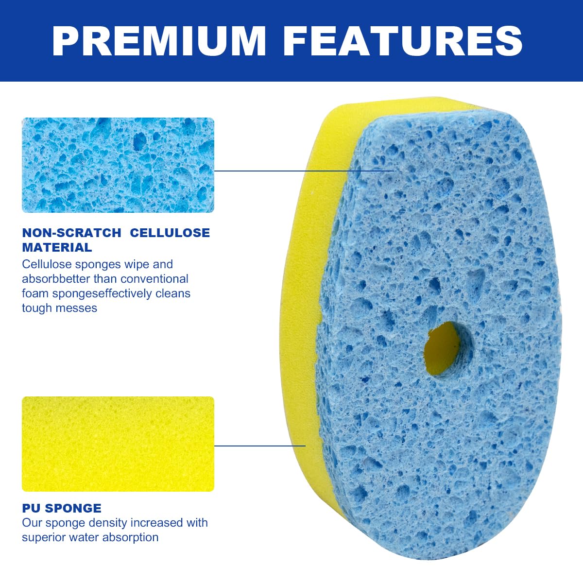 CELOX Dish Sponge with Handle, Non-Scratch Soap Dispensing Dishwand