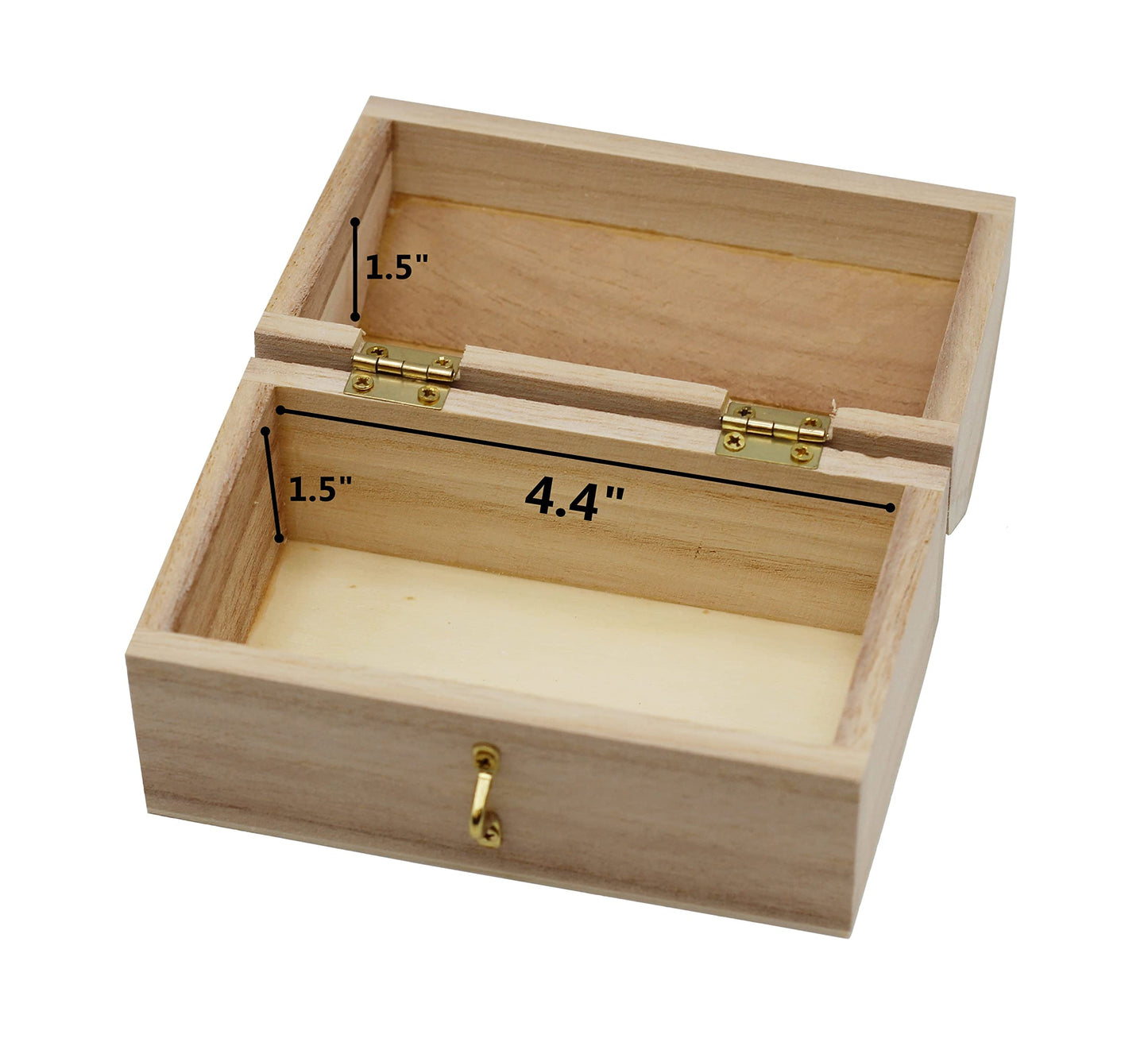 Creative Hobbies Pack of 6 Ready to Decorate Wood Treasure Chest Box Savings Bank with Coin Slot, Hinged Lid and Lockable Front Clasp, DIY Craft
