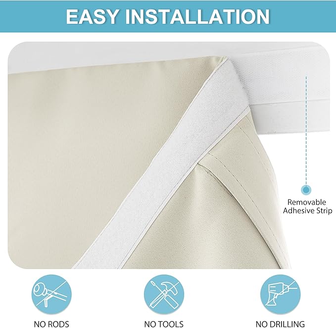 RYB HOME French Door Curtain - Privacy Protect Thermal Insulated Doorway Curtain for Kitchen Living Room Dining, 69 Inches 30 Wide Drape, Light Beige, 1 Panel