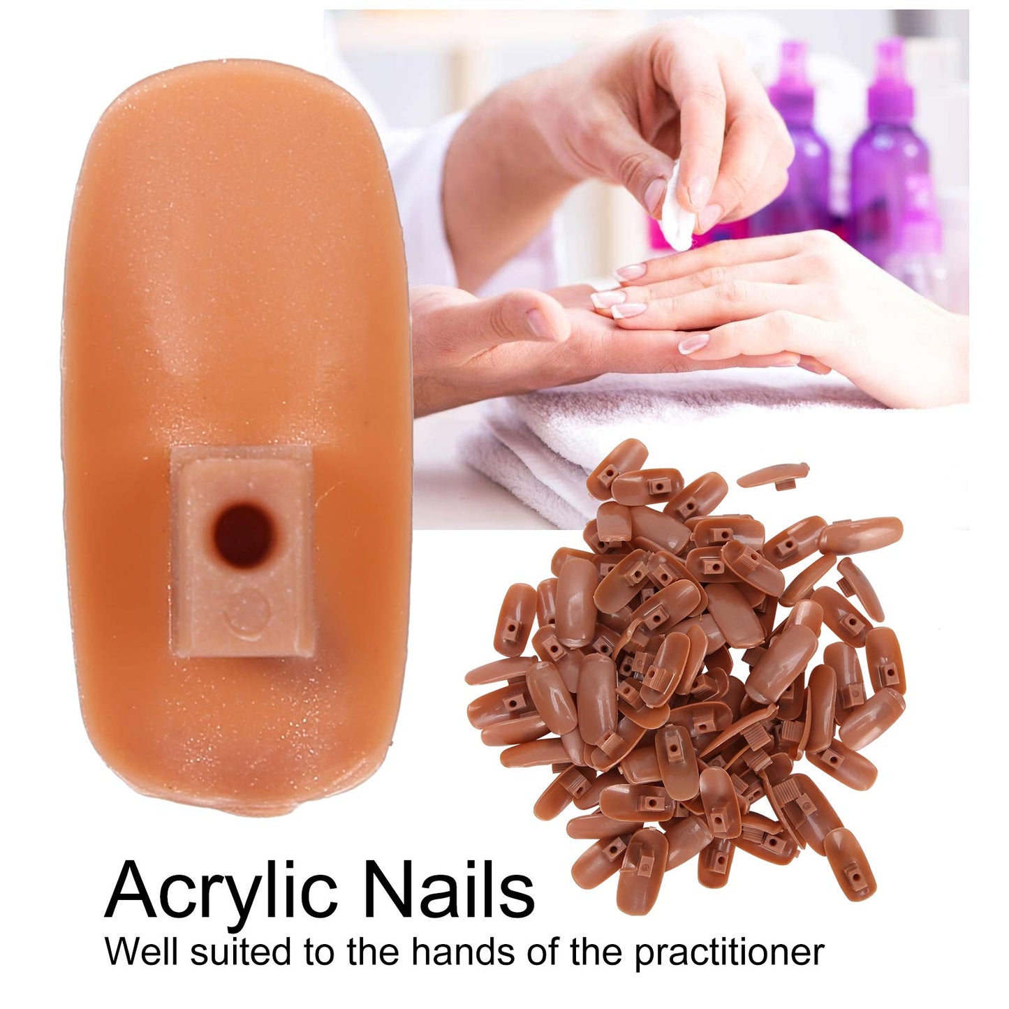 300pcs Practice Nail Tips with Strong ABS Material for Nail Art DIY, Salon Practice, and Training Practice Hand Acrylic Nails Tips