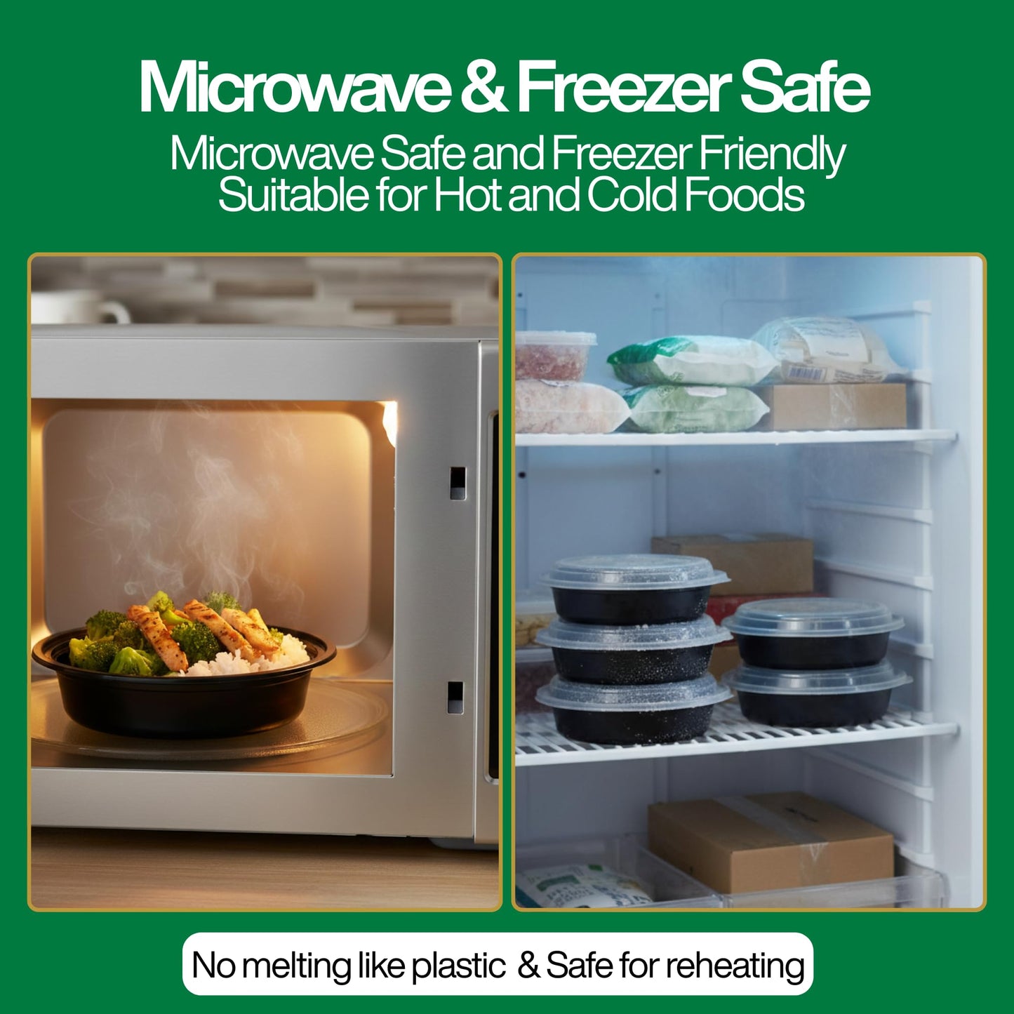 ProTakeOut [24 oz Round Meal Prep Containers with Lids – BPA-Free Food Storage Containers, Bento Box for Restaurant & Catering Use, Stackable, Microwave, Dishwasher, Freezer Safe – 50 Pack