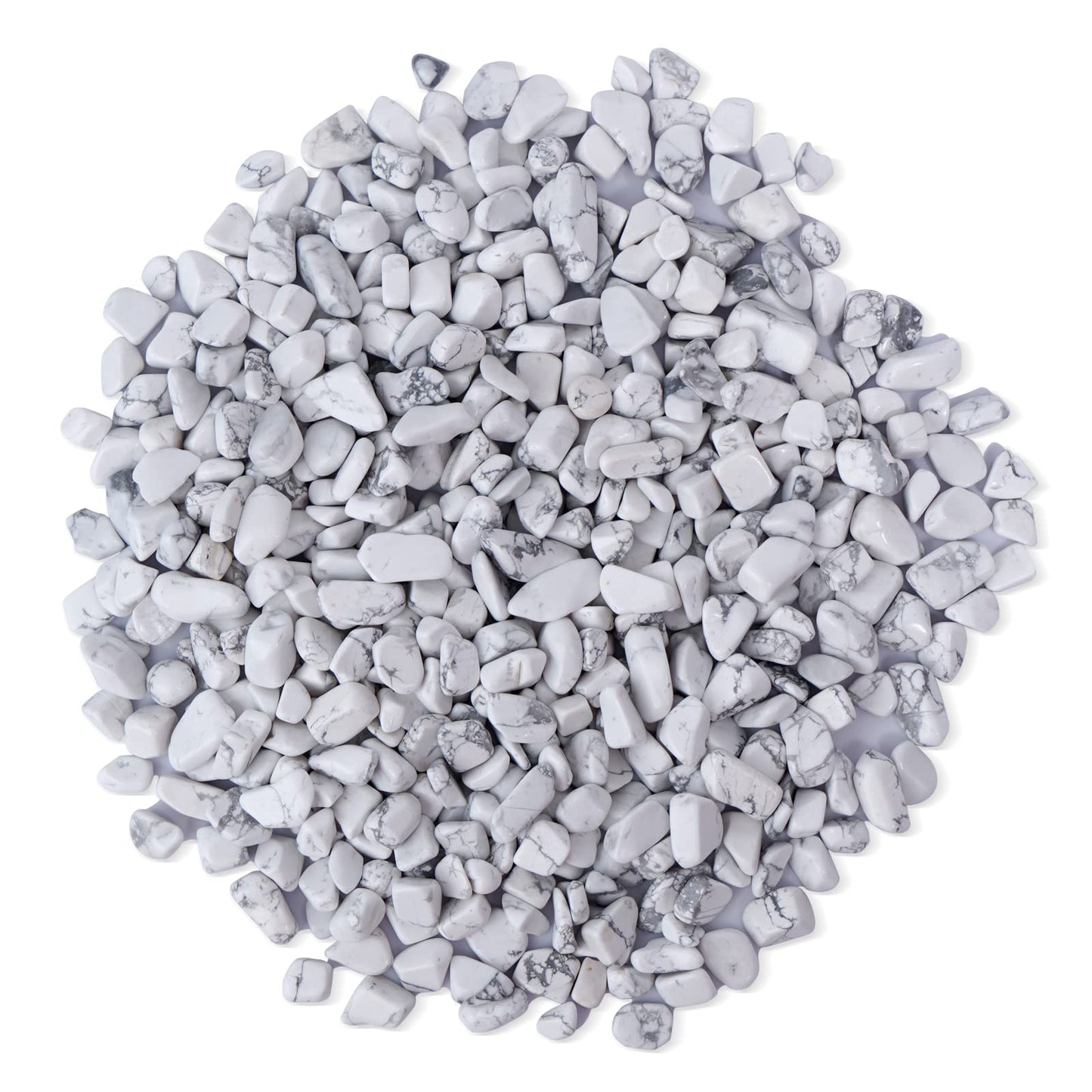 gemshan 2lb Natural White Rocks 7mm-9mm, River Rocks for Plants Succulents, Withe Stone Pebbles for Aquarium Vase Decoration