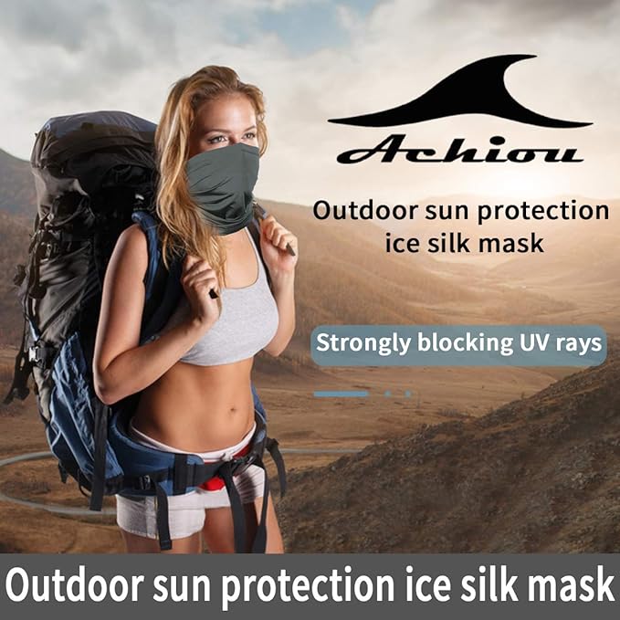 Achiou Neck Gaiter Face Cover Scarf, UV Protection Mask for Men and Women,Soft Windproof, Hiking Cycling Running