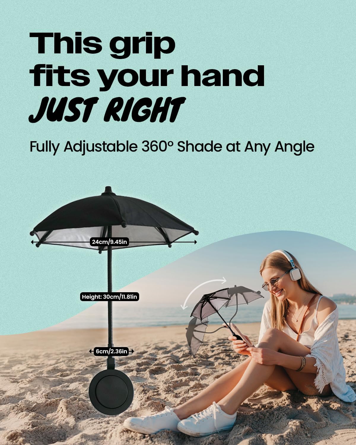 3 in 1 Magnetic Umbrella Sunshade Collapsible Expandable Phone Grip & Stand - Elegant Magsafe Compatible Phone Holder for Secure Grip and Hands-Free Viewing (Yellow)
