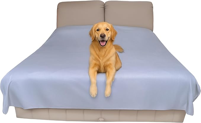 SILLY LEGACY Thin Reversible Waterproof Protective Bed Cover (King Size, 100 x 96 inch), for Pets, Babies; Incontinence, Dirt, Drool