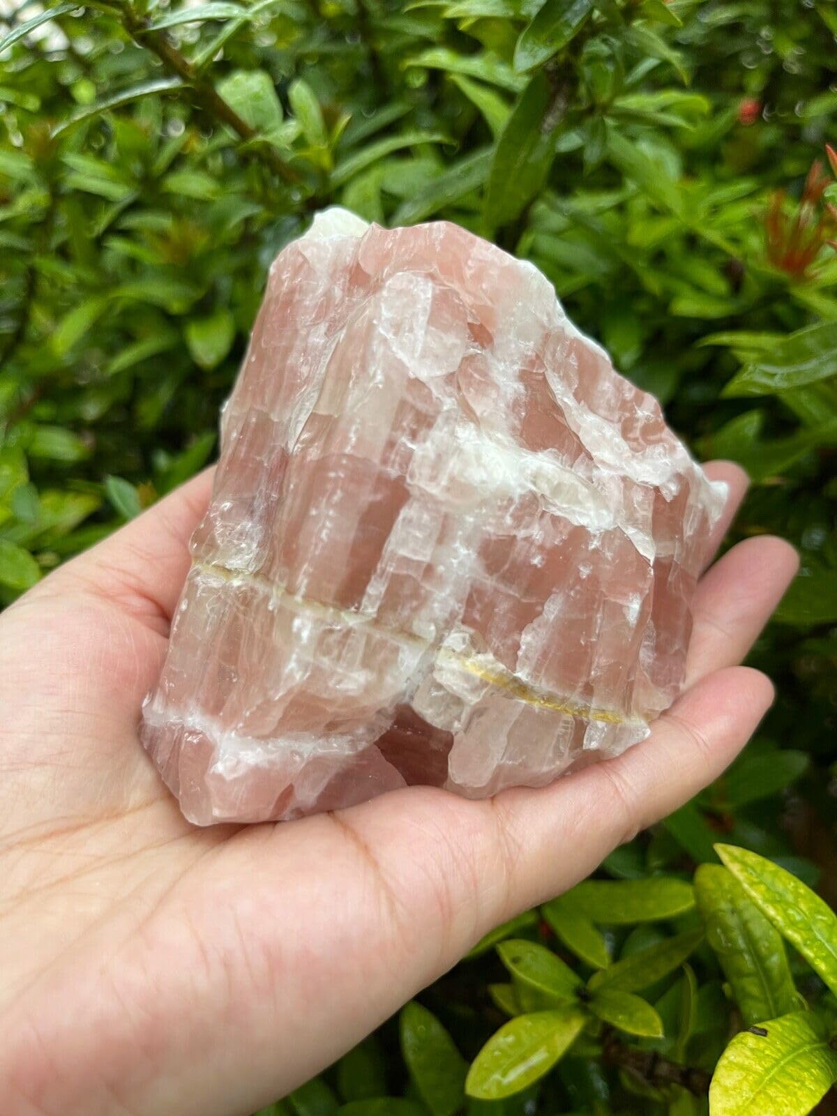 GAF TREASURES XL Strawberry Calcite Stone, 3-4" Natural Strawberry, Raw Calcite Healing Crystal (Strawberry Calcite, 0.5-1 lb)