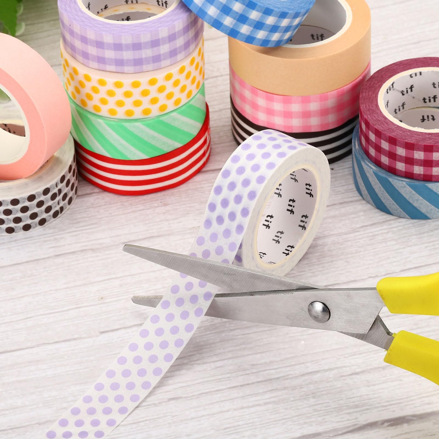 PATIKIL Washi Tape 0.59 Inch x 10.93 Yards, 4 Roll Self Adhesive Horizontal Stripes Pattern Masking Sticker for DIY Art Craft Wrapping Decoration, Light Blue