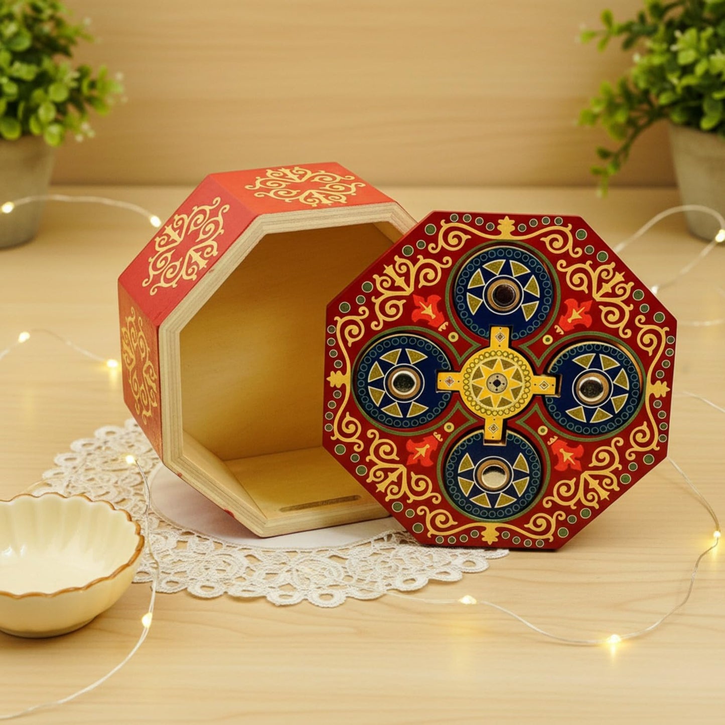 Magic Spin Secret Puzzle Box- Money and Gift Card Holder in a Wood IQ Tricky Lock Box with Hidden Compartments Brainteaser