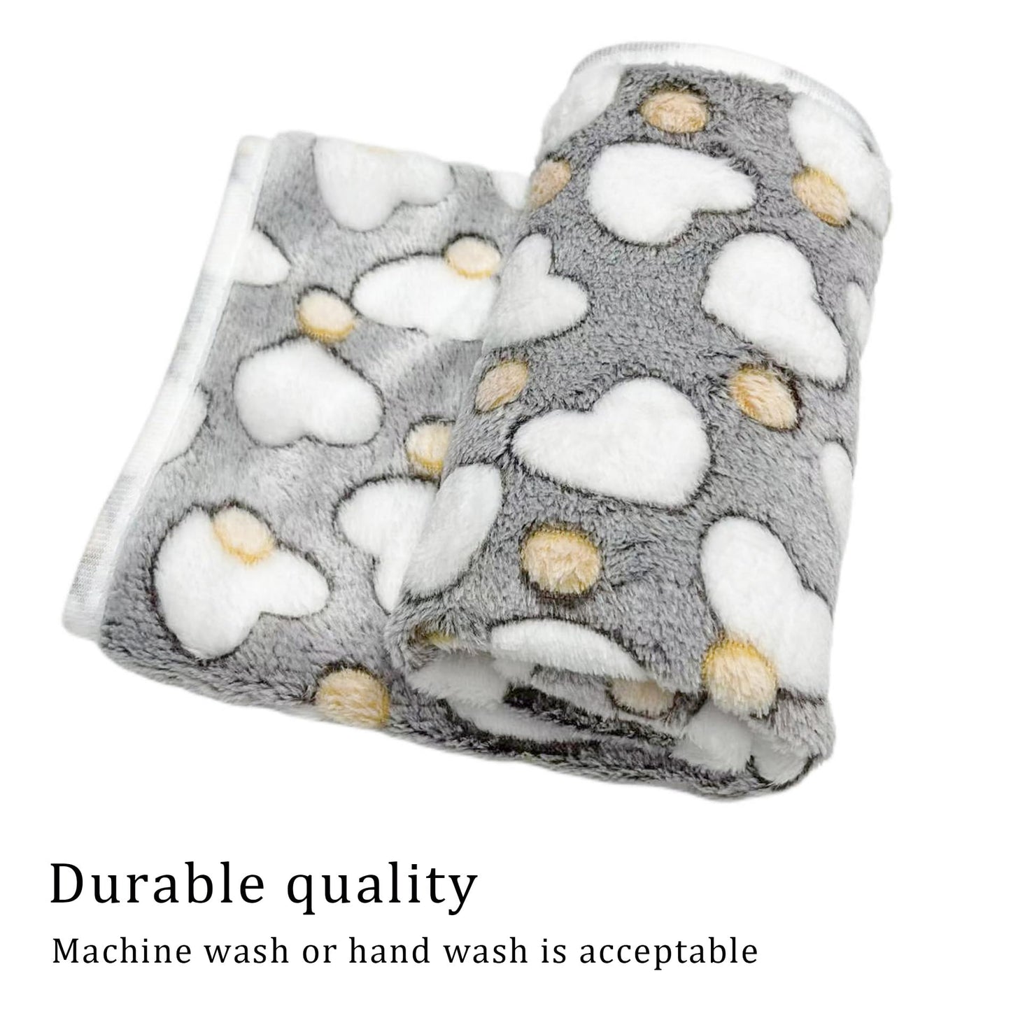 1 Pack 3 Blankets Super Soft Fluffy Premium Fleece Pet Blanket Flannel Paw Printed Throw for Dog Puppy Cat (Large 41x31'', Star, Bone, Love)