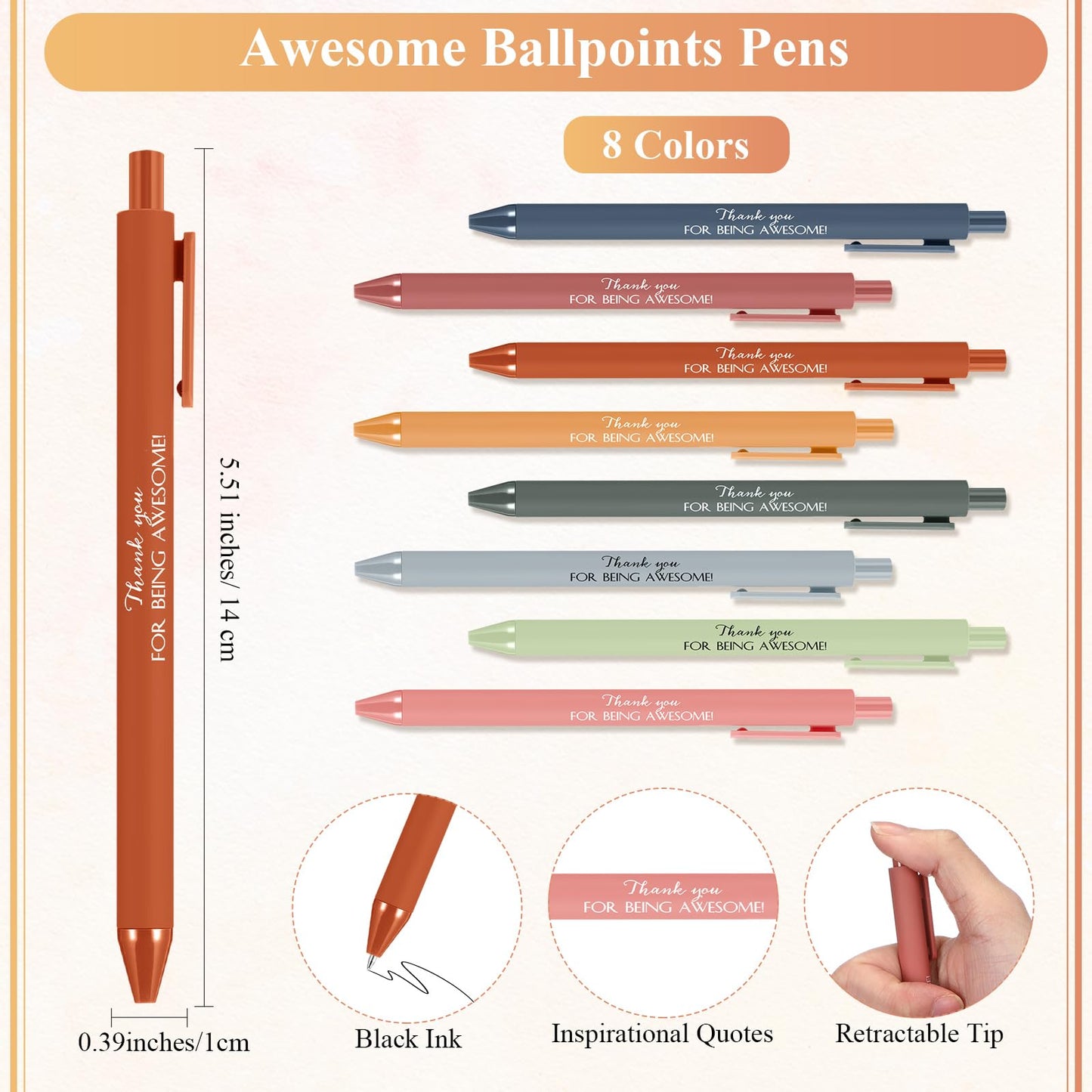 10 Sets Employee Appreciation Gift Bulk for Nurse Teacher Thank You Being Awesome Weekly Planner Notebook Pen Sticky for Staff Admin Professional Volunteer Coworker Graduation (Plastic,Bright Colors)