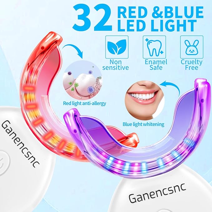 eeth Whitening Kit for Sensitive Teeth | 32X LED Light, 3 Teeth Whitening Gel Pens & 1 Remineralization Pen |Wireless with Tray ，35% Carbamide Peroxide Teeth Whitener