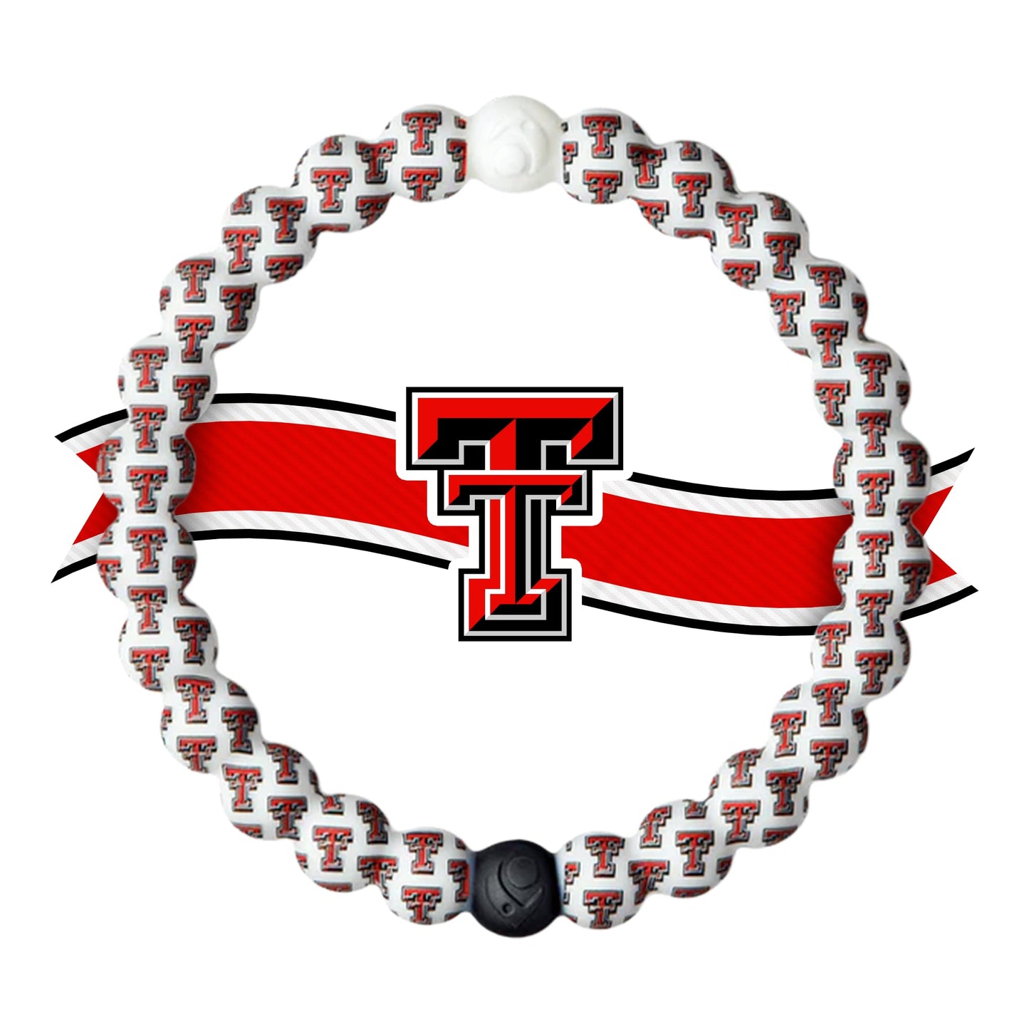 Lokai Collegiate Silicone Beaded Bracelet for Women & Men, Texas Tech University - Medium, 6.5 Inch Circumference - Silicone Jewelry Fashion Bracelet Slides-On for Comfortable Fit