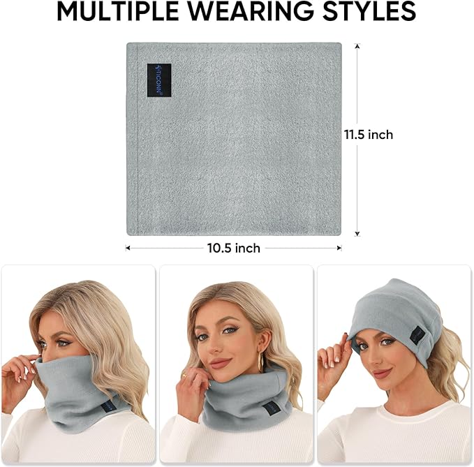 TICONN Neck Gaiter Face Cover Scarf, Breathable Sun & Wind-proof for Skiing Fishing Hiking Cycling