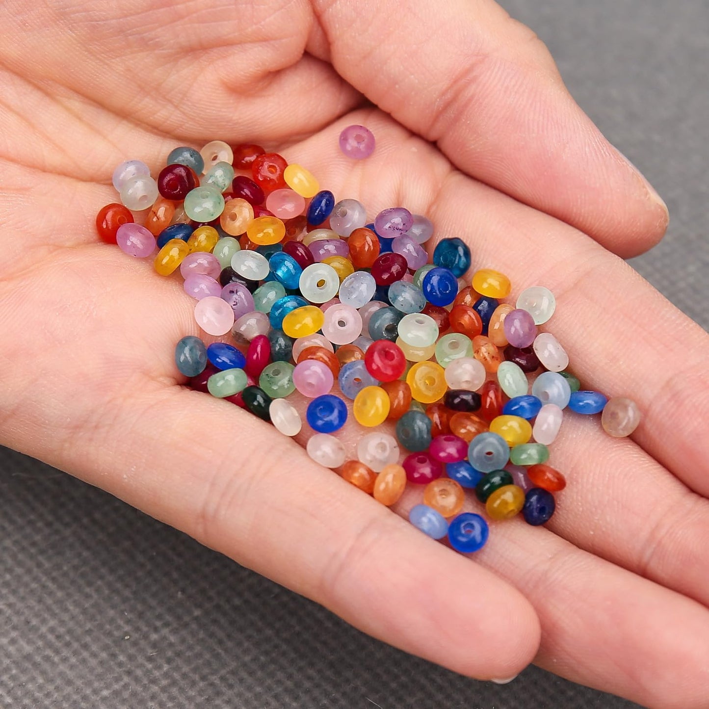 BONNY BOXX 1 Strand (150PCs) Natural 2 * 4mm Colorful Rondelle Beads, Natural Abacus Disk Stone Beads Loose Spacer Gemstone for DIY Bracelet Necklace Jewelry Making