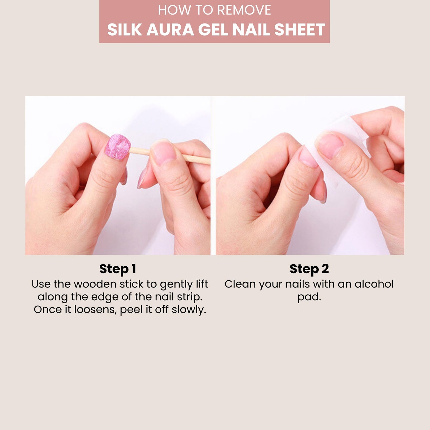 Silk Aura Nail Foils, Self-Adhesive Gel Nail Strips, No UV Needed, Gradient Glitter Shiny Nude Nail Stickers, Waterproof, Long-Lasting, Natural Manicure Design for Fingers & Toenails