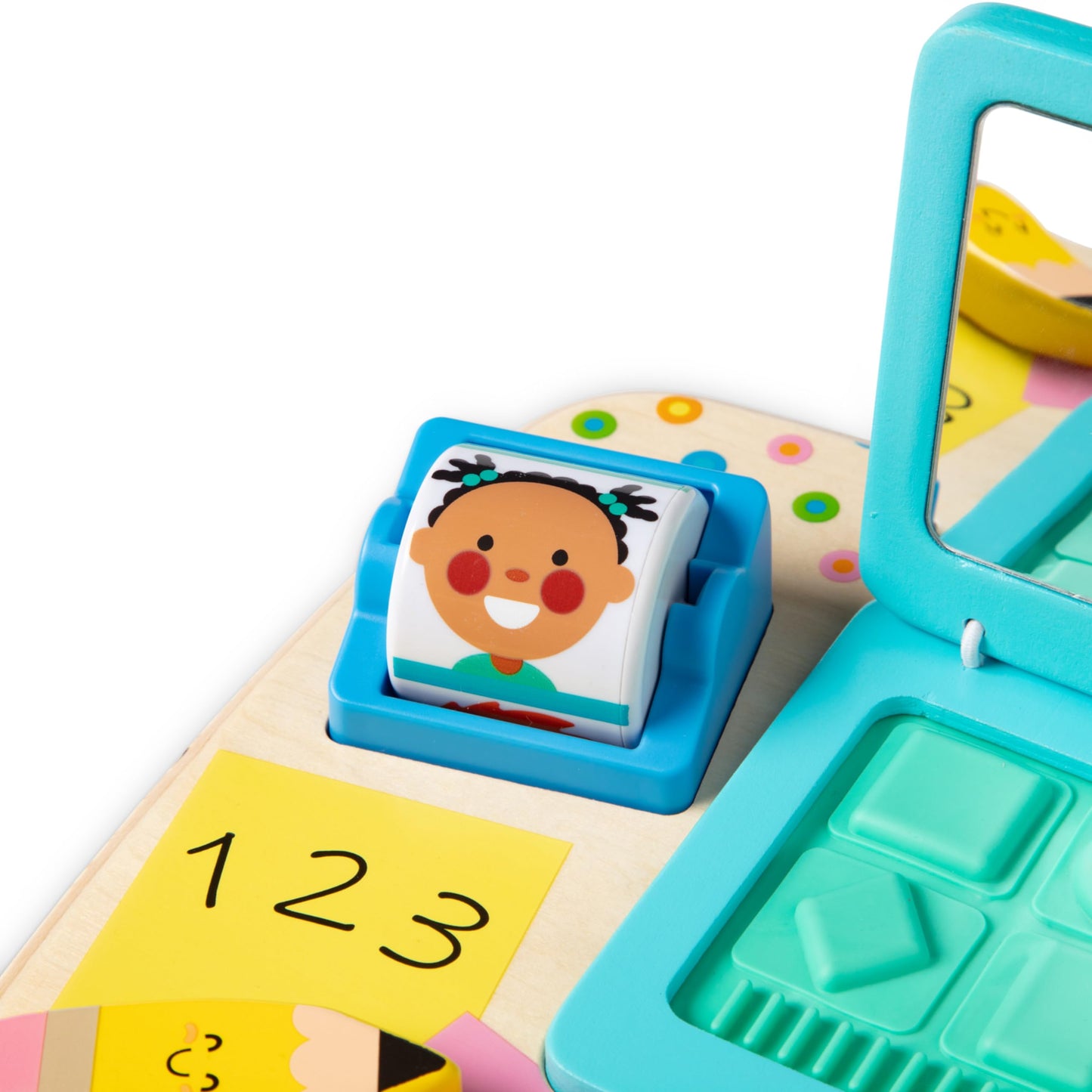 Melissa & Doug Wooden Work & Play Desktop Activity Board Infant and Toddler Sensory Toy - FSC-Certified