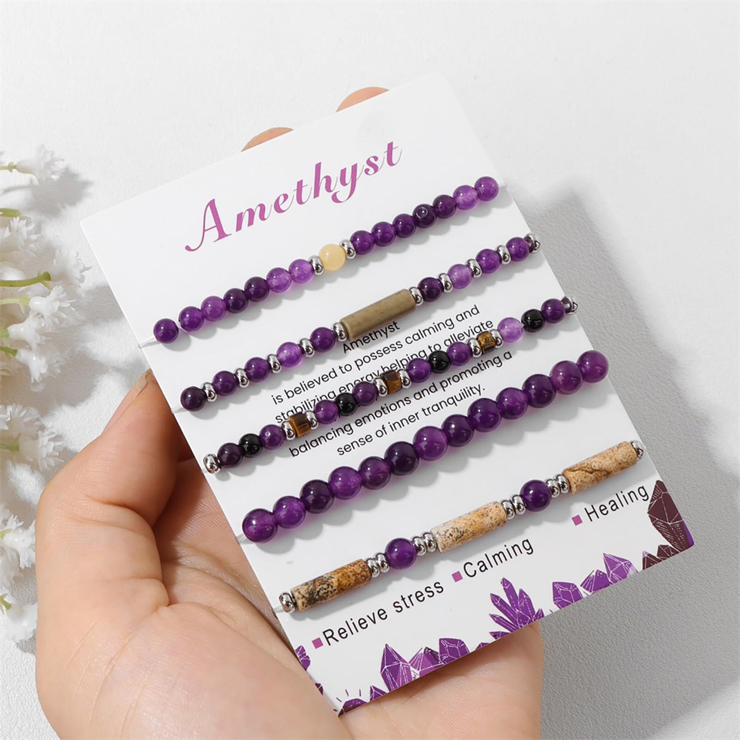 5Pcs Amazonite Bracelet for Women 4mm Stackable Amazonite Beaded Bracelets Adjustable Crystal Bracelets Set Small Beaded Bracelets Stone Bracelets Amazonite Jewelry for Women