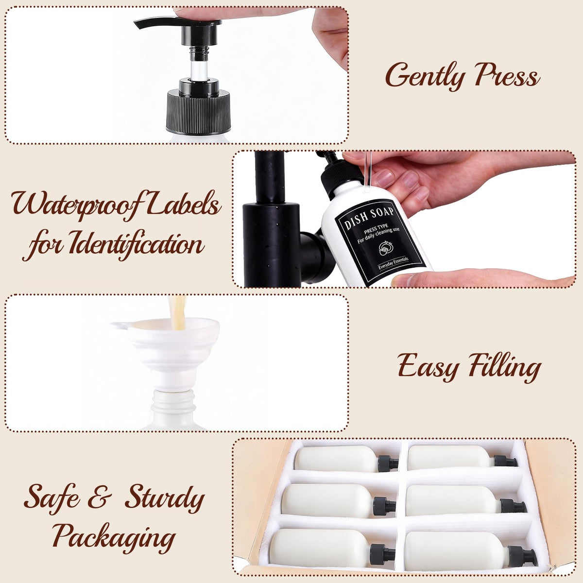 12 Pack 16oz White Glass Soap Dispensers with Pump (12 Count)