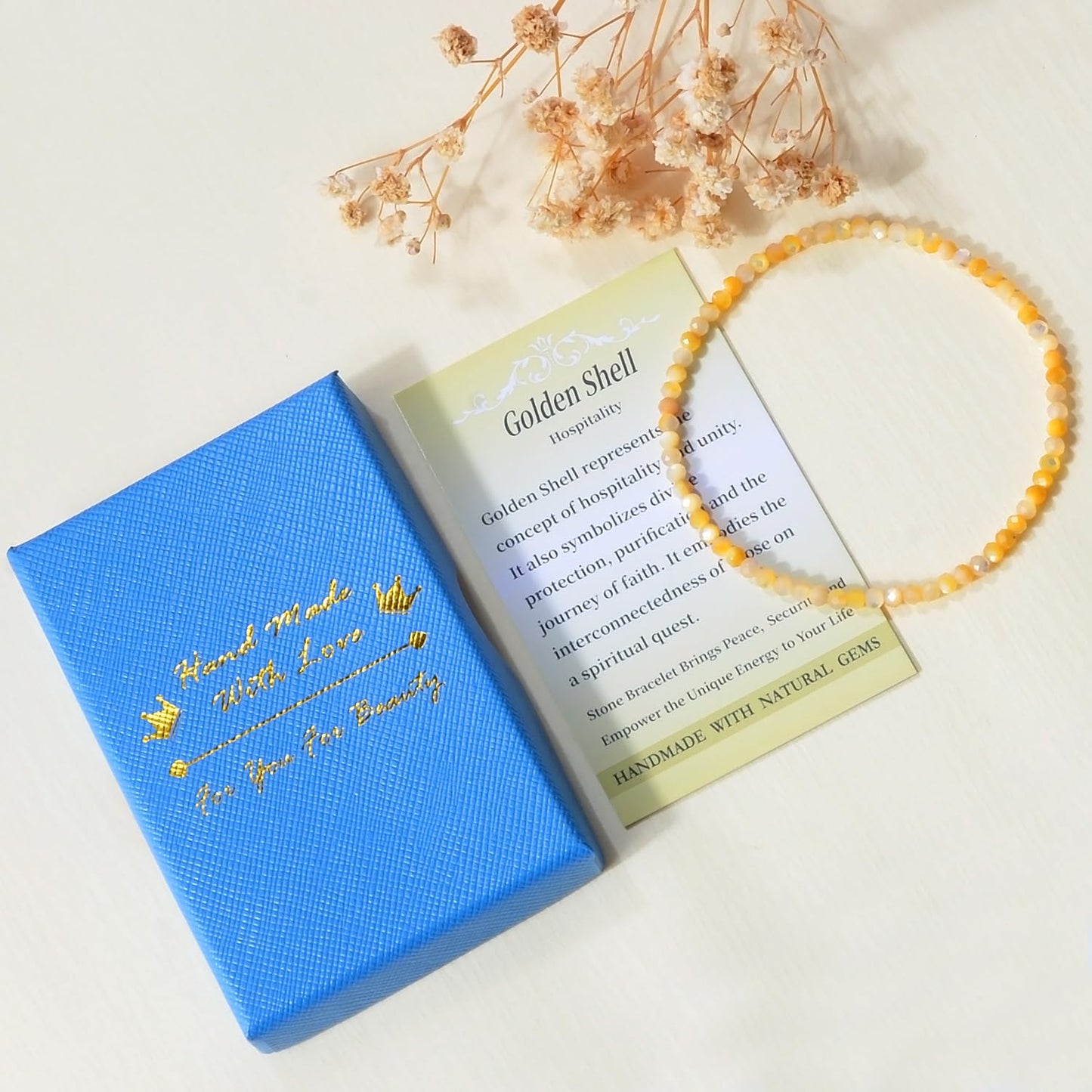 MASSIVE BEADS Natural Genuine Gemstone Beads Healing Crystal Chakra Reiki Jewelry Faceted Round Beads Bracelets (Golden Shell, 3mm)
