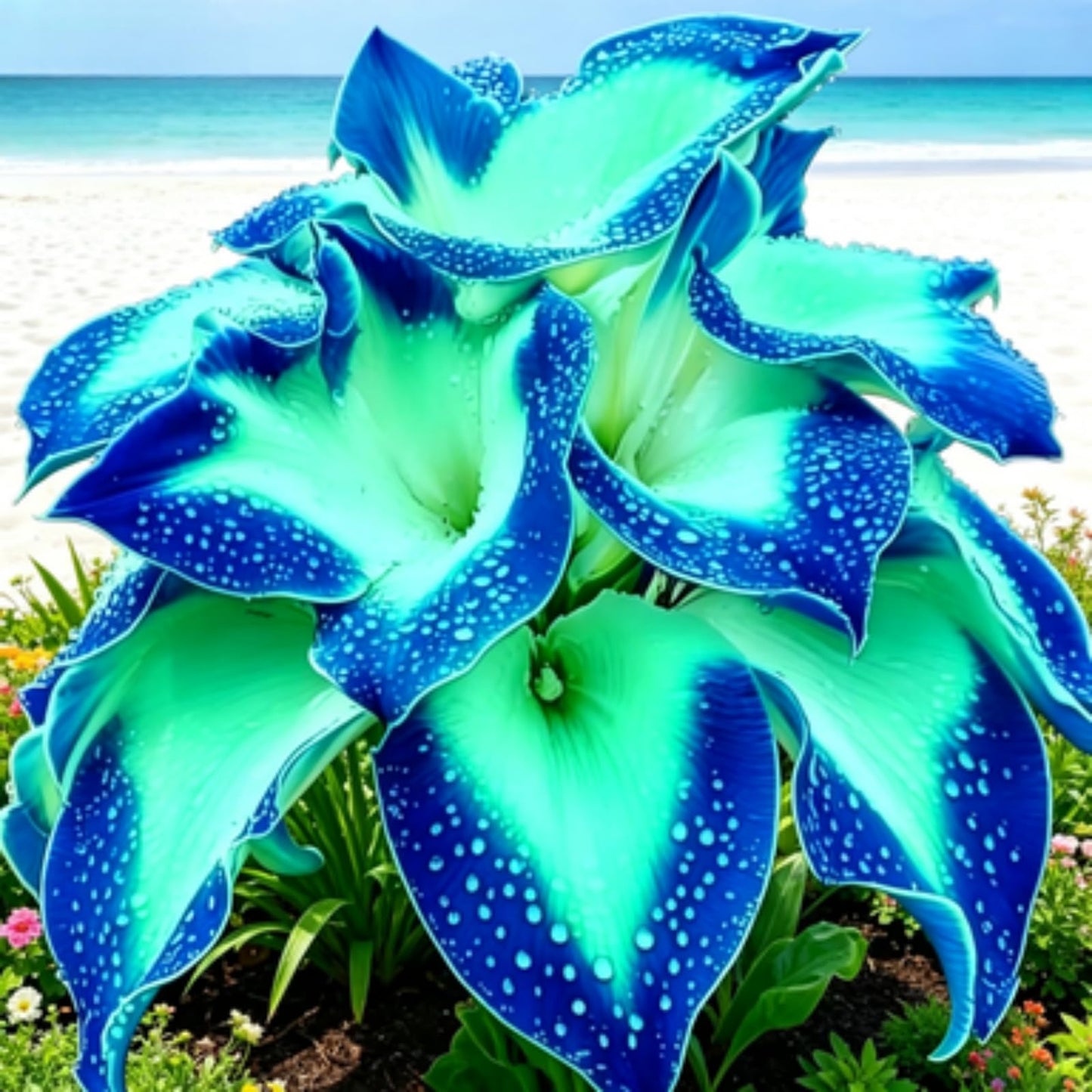 JWDSKT Compact Elephant Ear for Garden Display-Dramatic Foliage, Suitable for Shade Gardens, Low Maintenance(Blue) (6)