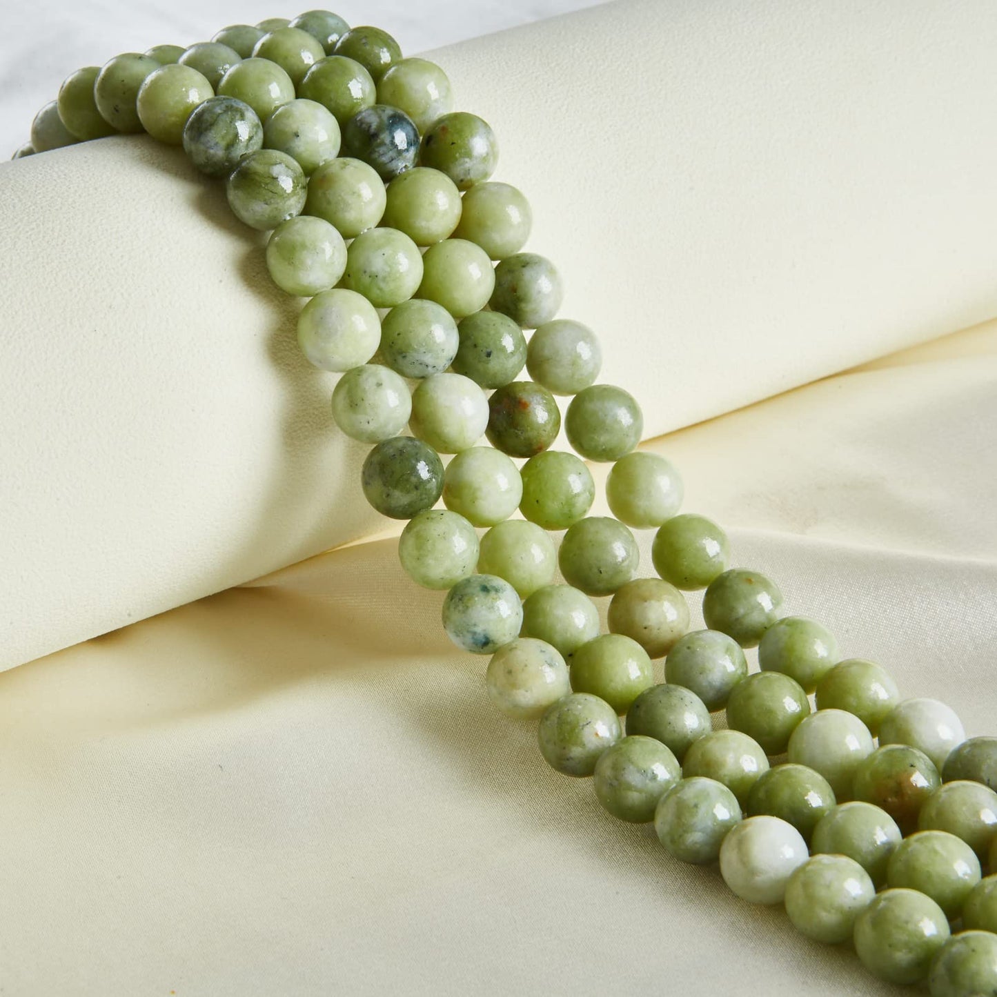 60pcs 6mm Chinese Jade Beads Natural Gemstone Beads Round Loose Beads for Jewelry Making