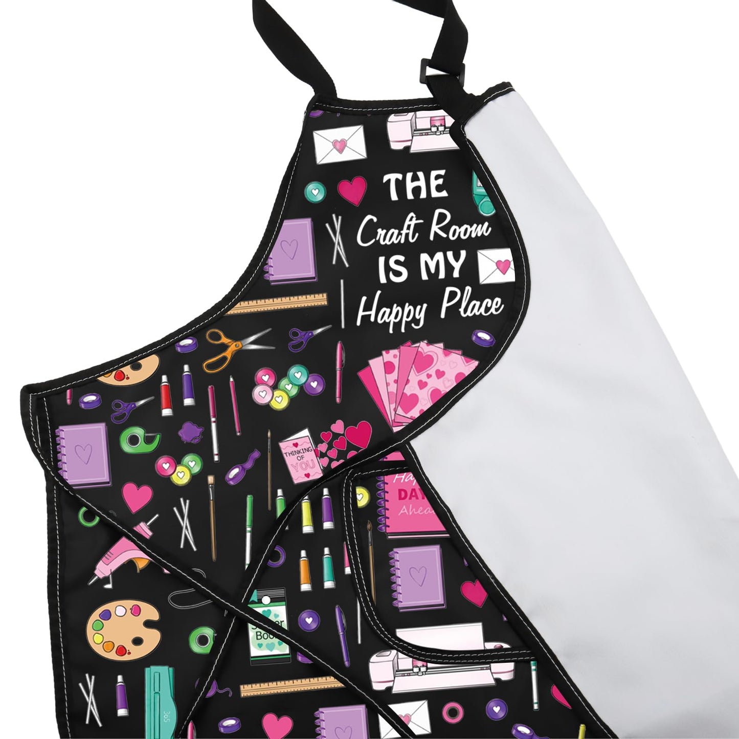 VAMSII Crafter Apron With Pockets Sewing Lover Gift DIY Hobby Gift (Crafting Love A)