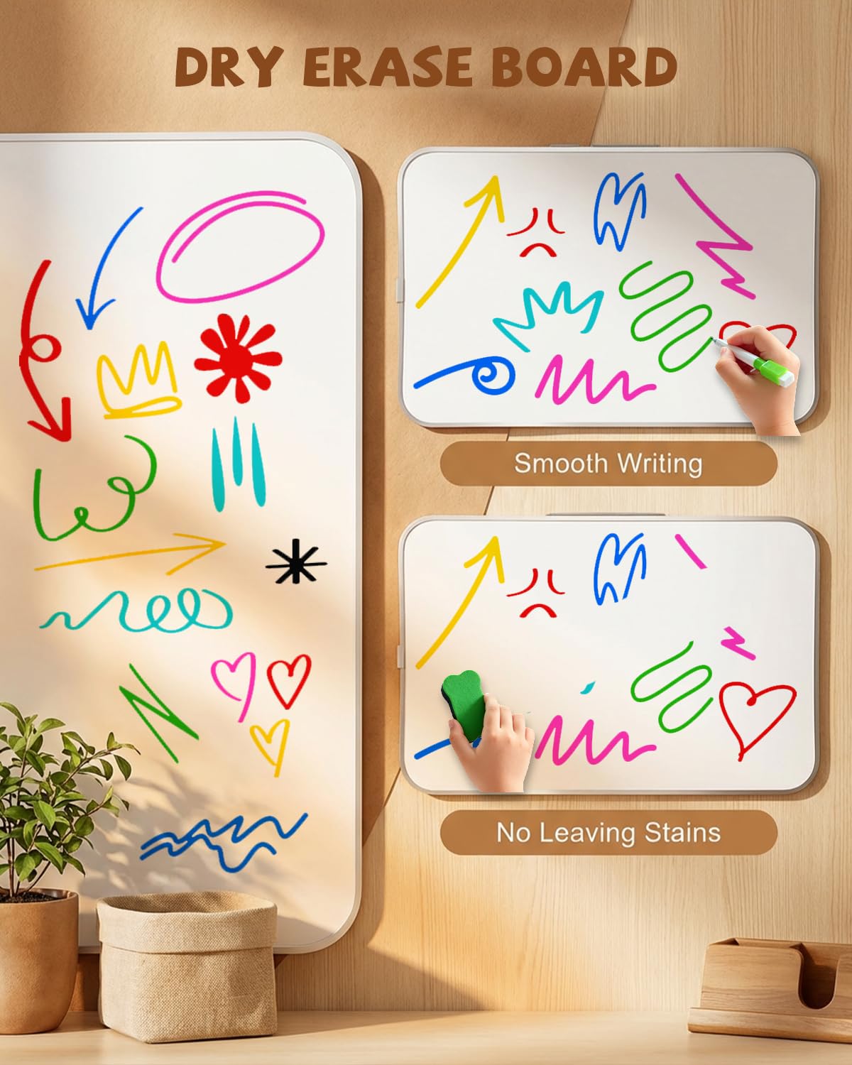 Lap Desk, Dry Erase Board Table with Markers & Magnets, Portable Foldable Art & Activity Desk for Drawing, Writing & Play, Home and Travel Use