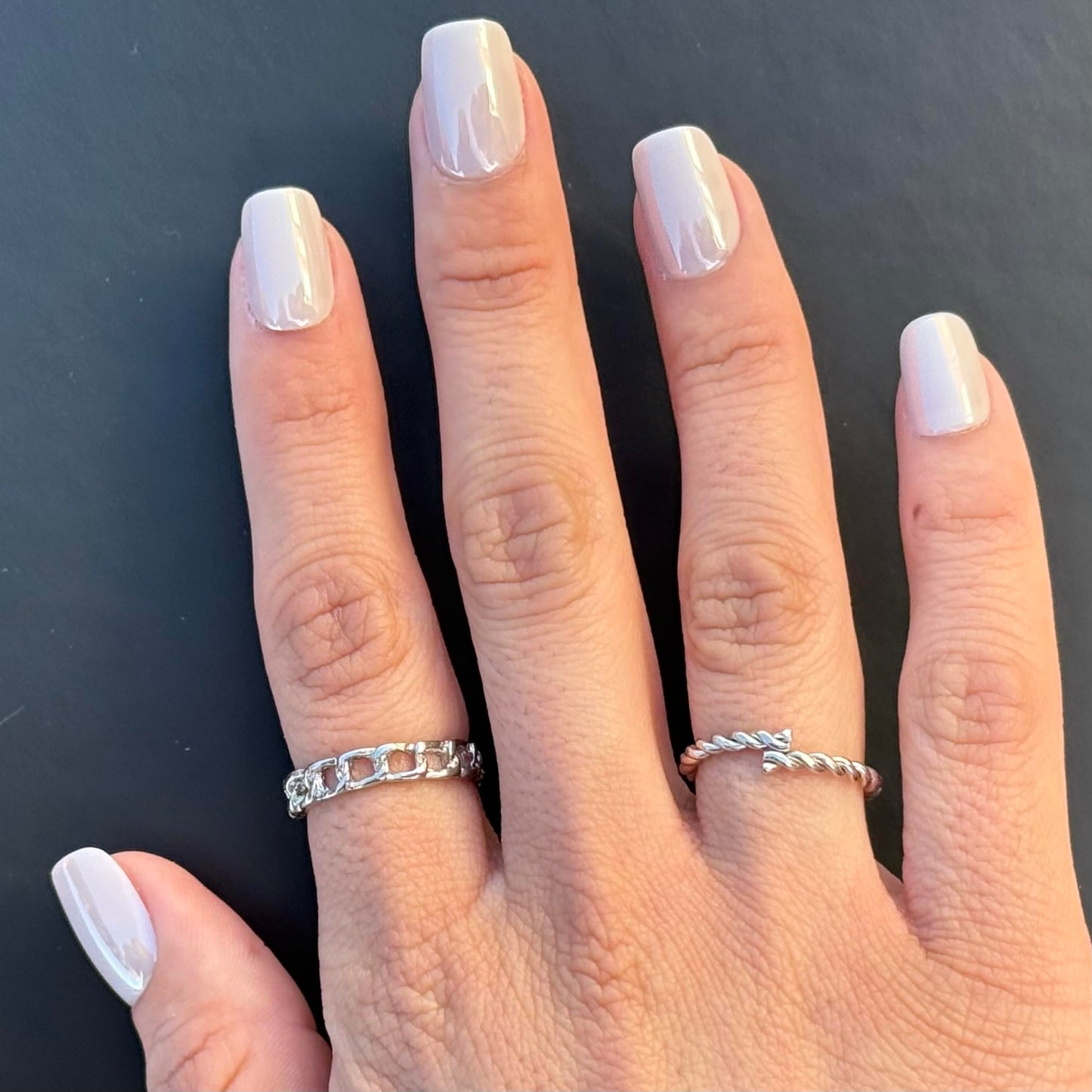 GLAZED NUDE Press-On Nails by Lavaa Beauty | Short Square Nude Pearly Chrome Finish