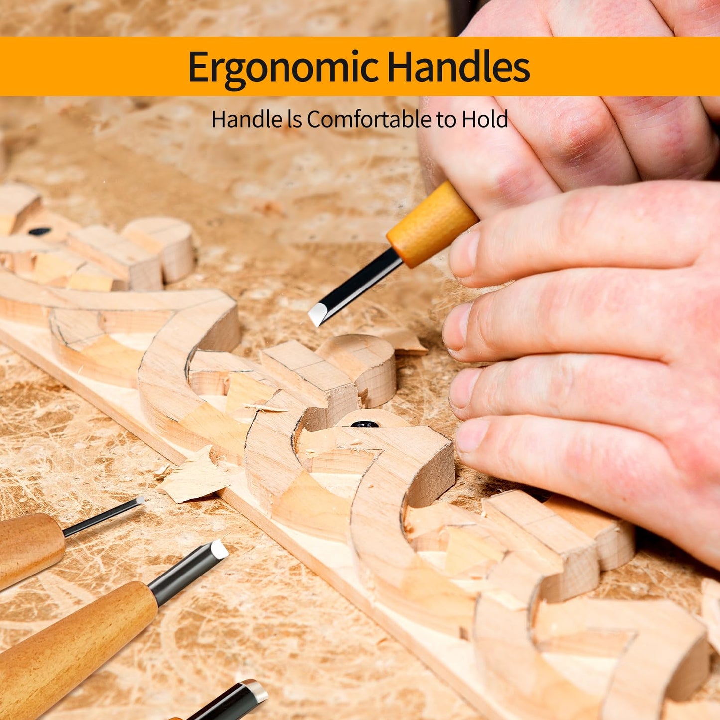 Wood Carving Tools Set - 20 Pcs Wood Carving Knife Set Beginner Whittling Kit with Canvas Case for Adults Children, Carving DIY Wood Carving Kit - Perfect for Beginners and Experts