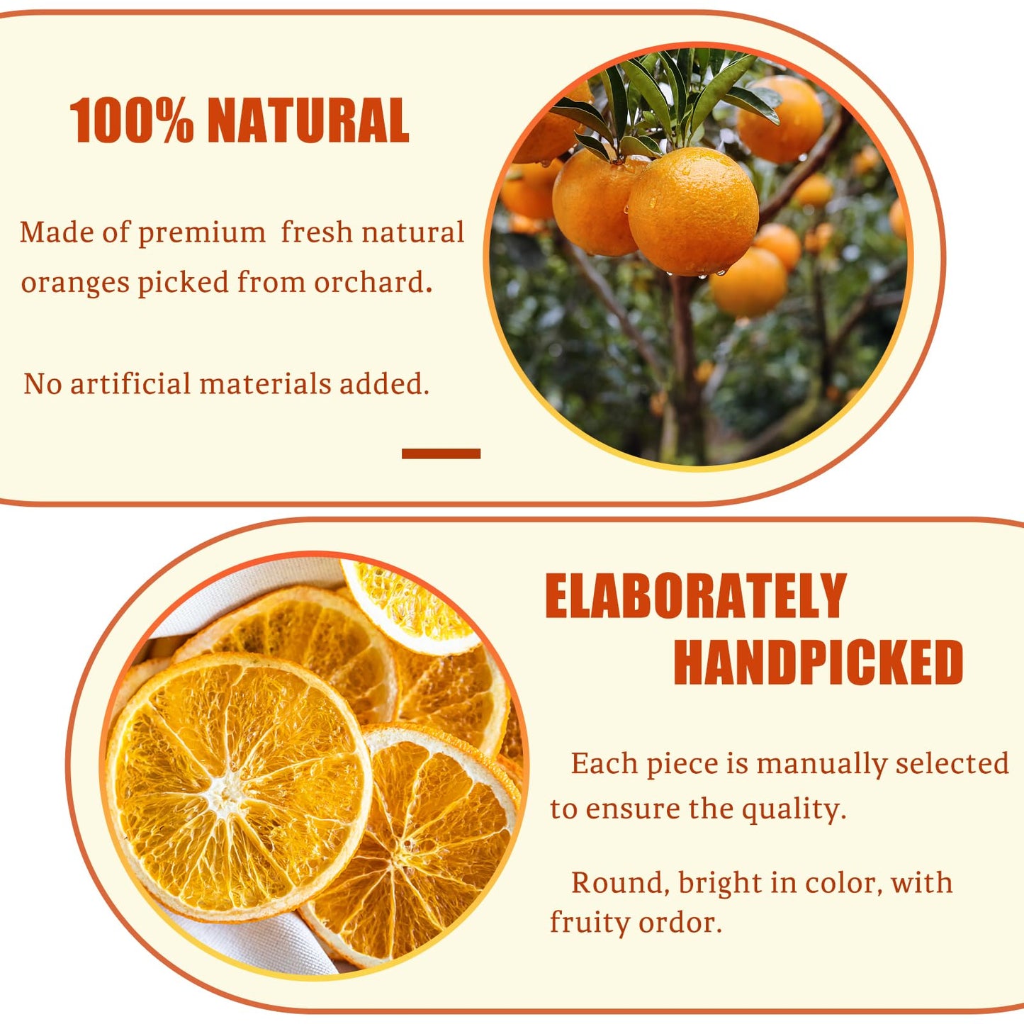 50 Pcs Dried Orange Slices, with 50Pcs Hemp Rope, Christmas Wreath Making Supplies for X-mas Tree Decoration, DIY Crafts, Present Wrapping