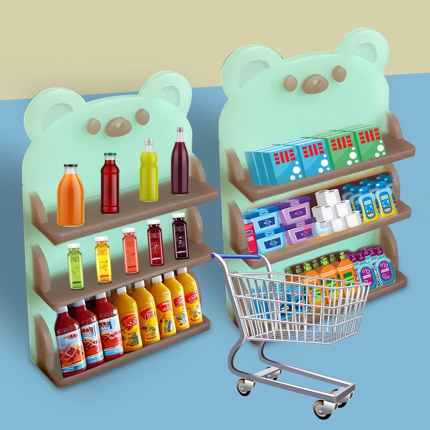 Mini Bear Display Shelf Shape Resin Silicone Molds 3D Simulation Bookshelf Epoxy Casting Molds for DIY Micro Resin Dollhouse Kitchen Tiny Things Display Decor