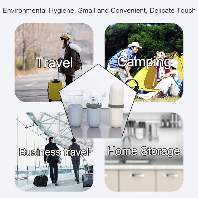 Portable Travel Toothbrush Case,3 in 1 Toothpaste Travel Case Holder Hard Plastic Tooth Brush Container Toothbrush Storage Box for Travel,Business,Home,Camping, School Supplies (Yellow)