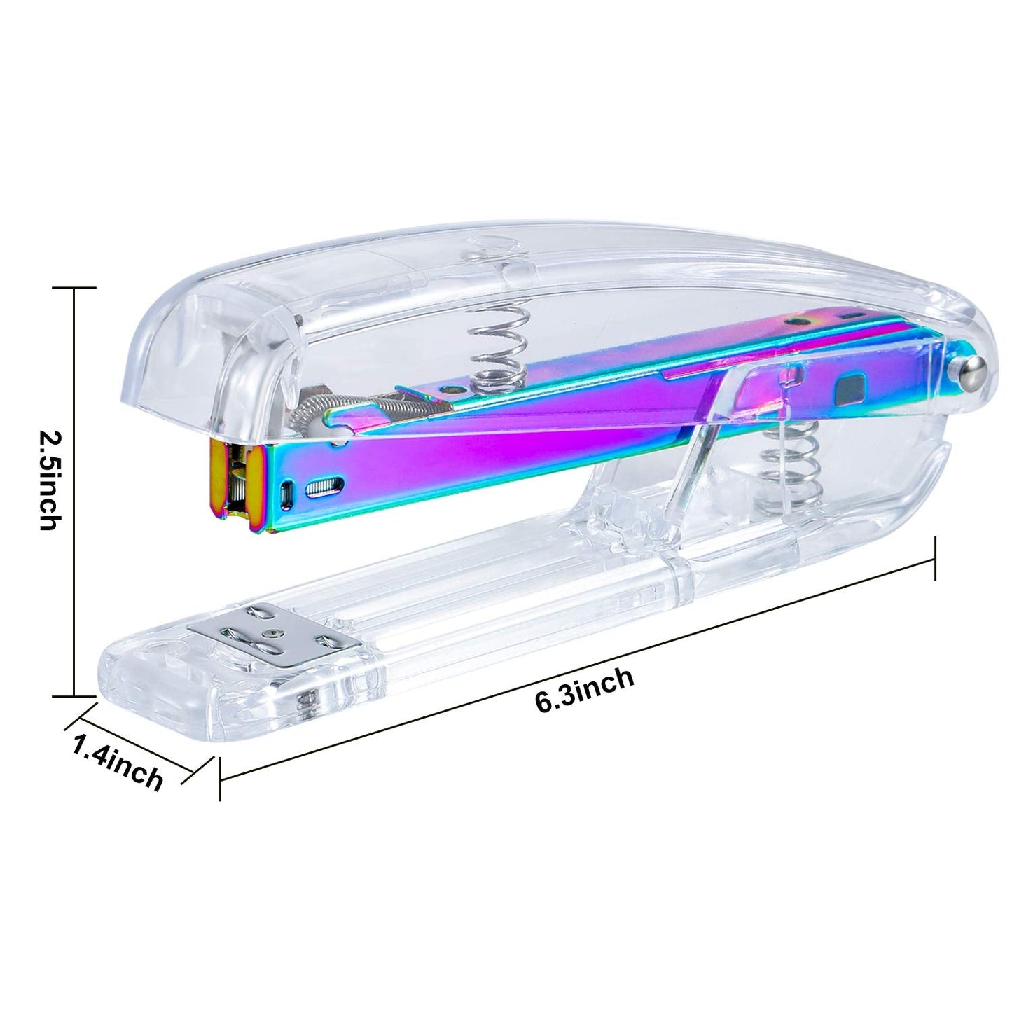 SEAKOS Acrylic Originality Stapler,Fashion Transparent Shape,Office and Home Student Stapler,Quality Spring,Durable Acrylic,Free 1000 26/6 Staples,(Multicolor)
