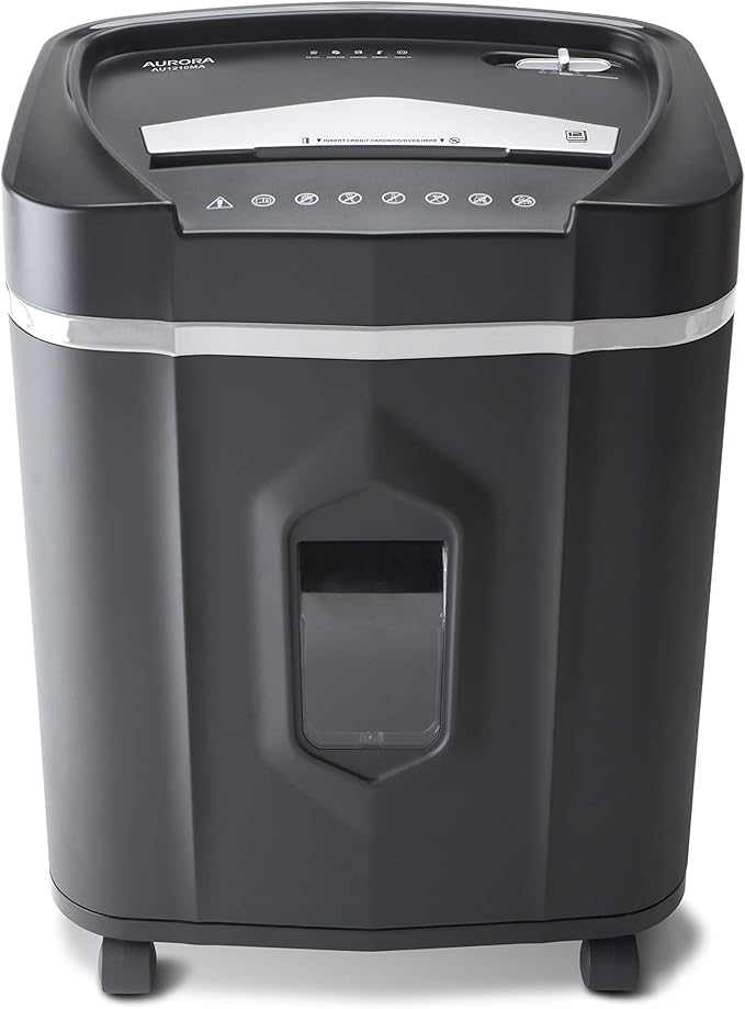 Aurora AU1210MA Professional Grade High Security 12-Sheet Micro-Cut Paper/CD and Credit Card/ 60 Minutes Continuous Run Time Shredder