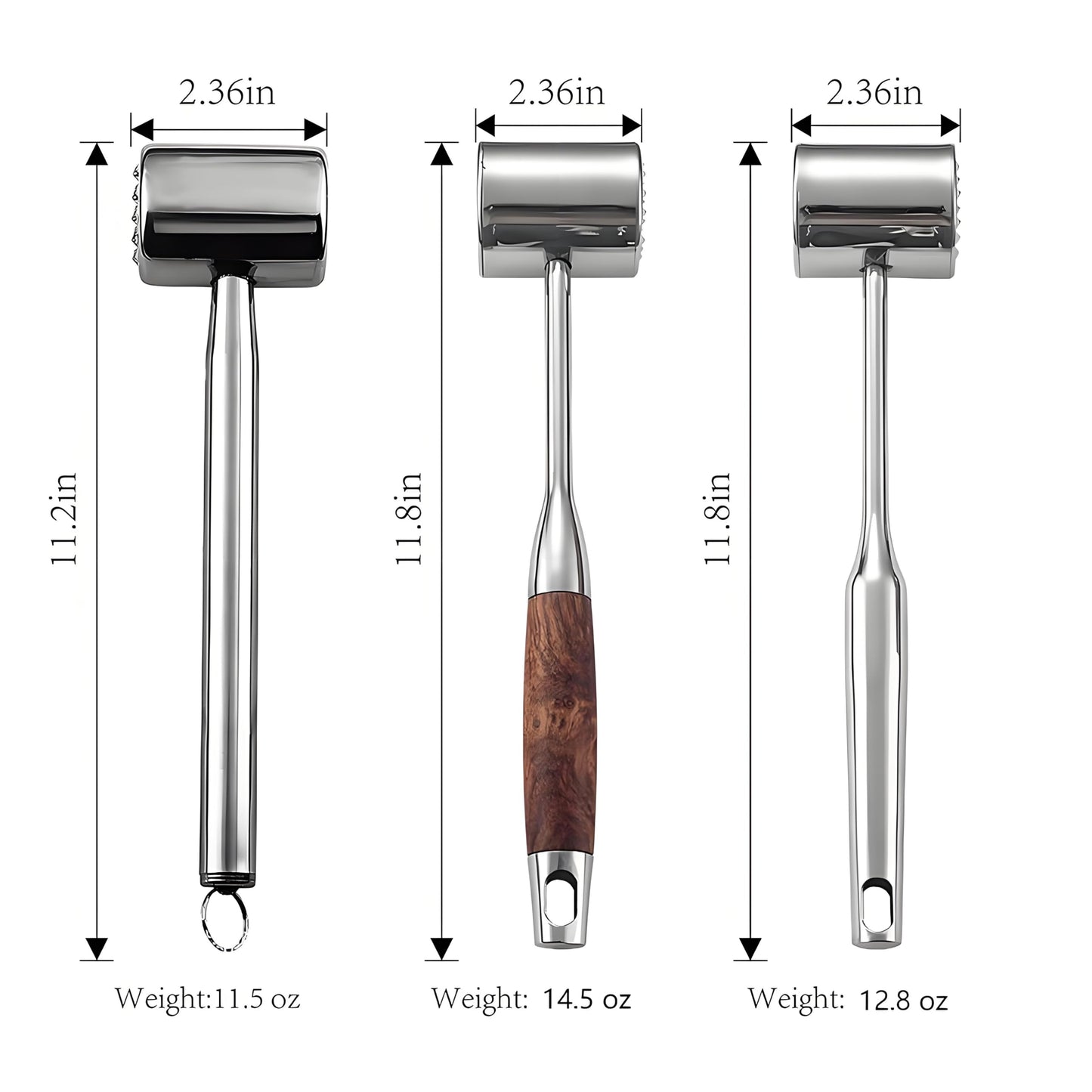 Aideart Meat Pounder,kitchen mallet 304SS,Meat Mallet Meat Hammer Meat Beater for Tenderizing and Flattening Meat,Meat Pounder Tenderizer for Pounding Meats, Hanging Loop,(Rosewood)