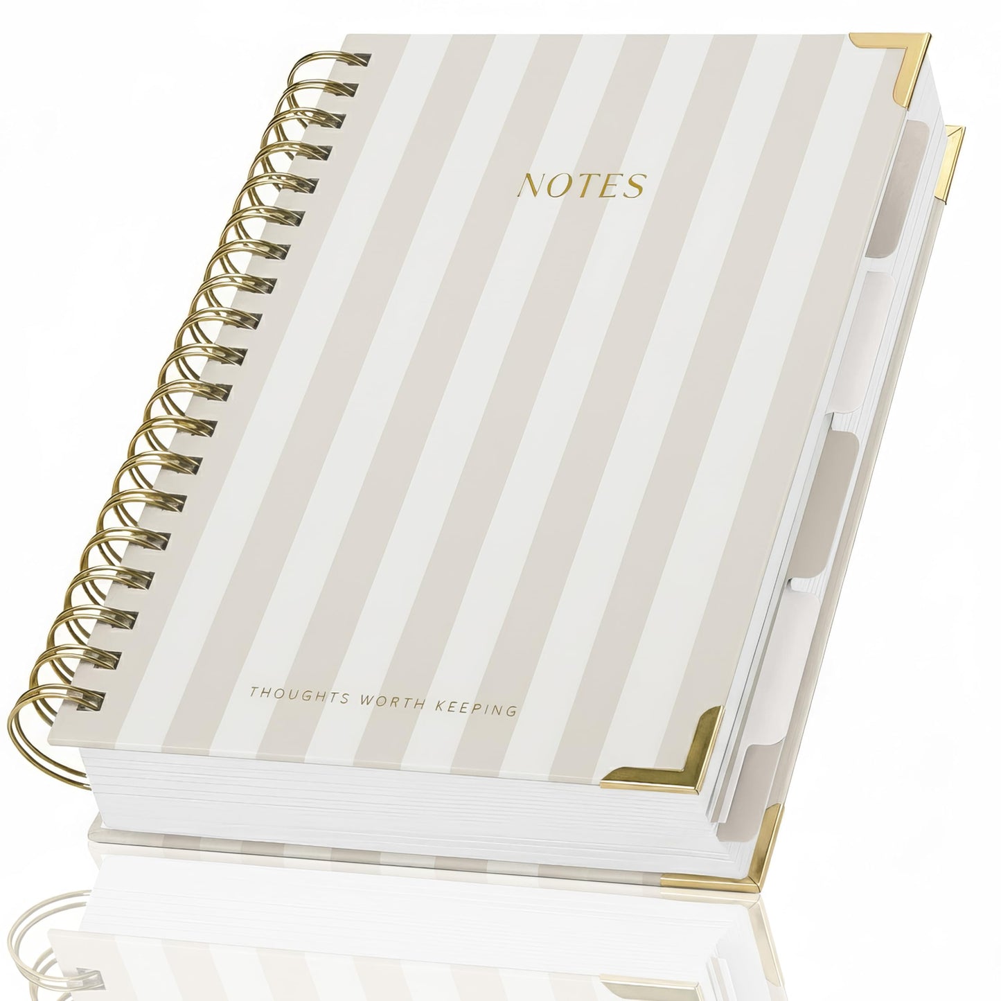 Aesthetic Thick Spiral Notebook With Tabs - Premium Journal For Women Size B5 - College Ruled Note Book With 300 Lined Pages and Dividers - Perfect For Writing And Staying Organized at Work or School